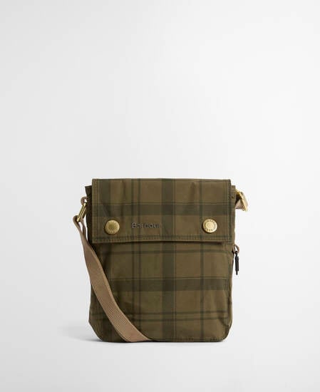 Transport Crossbody Bag Dusky Green Tartan
