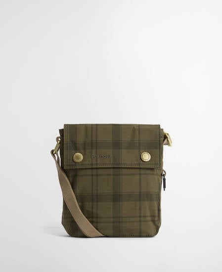 Transport Crossbody Bag Dusky Green Tartan