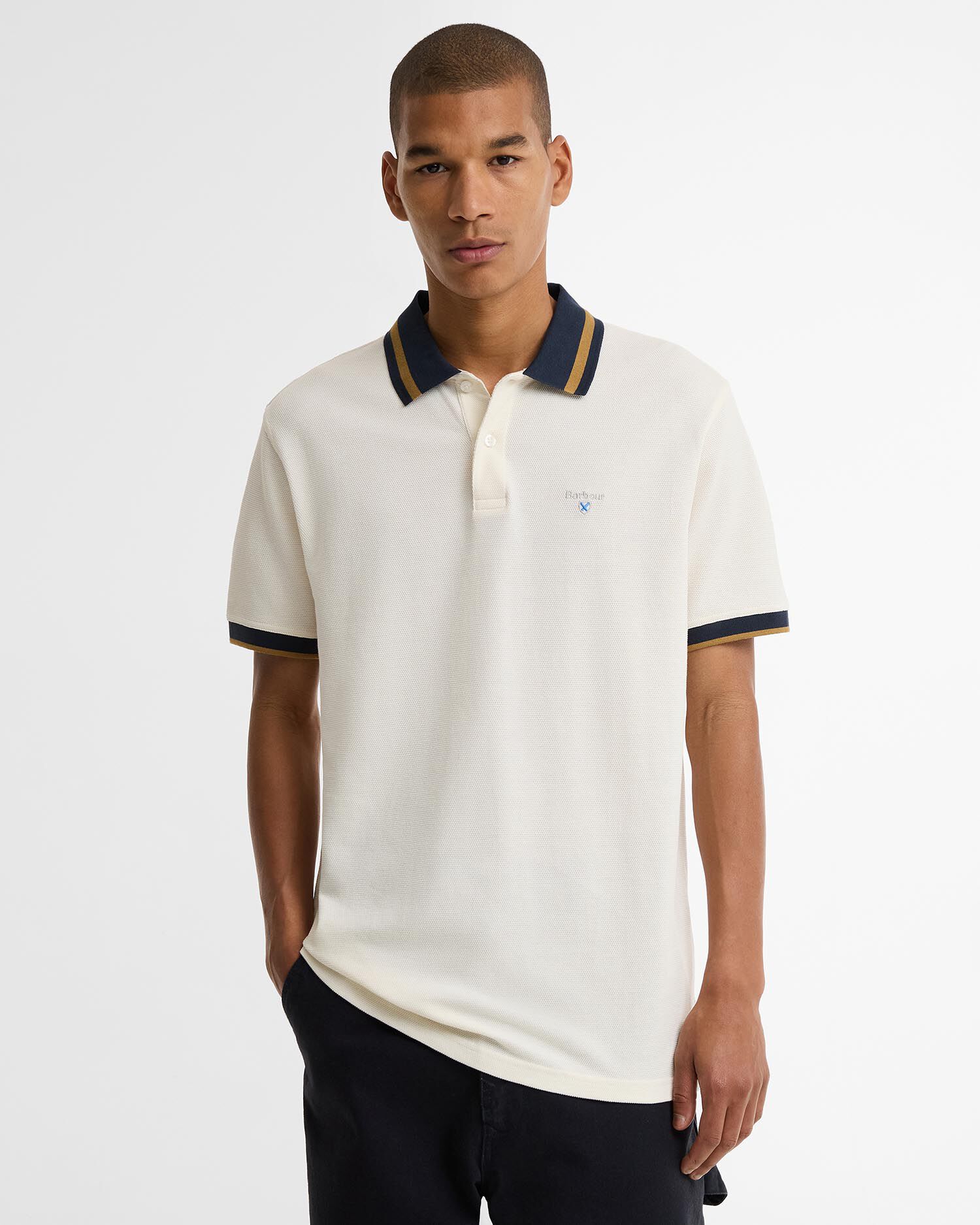 Anthorn Textured Tailored Polo Shirt Whisper White