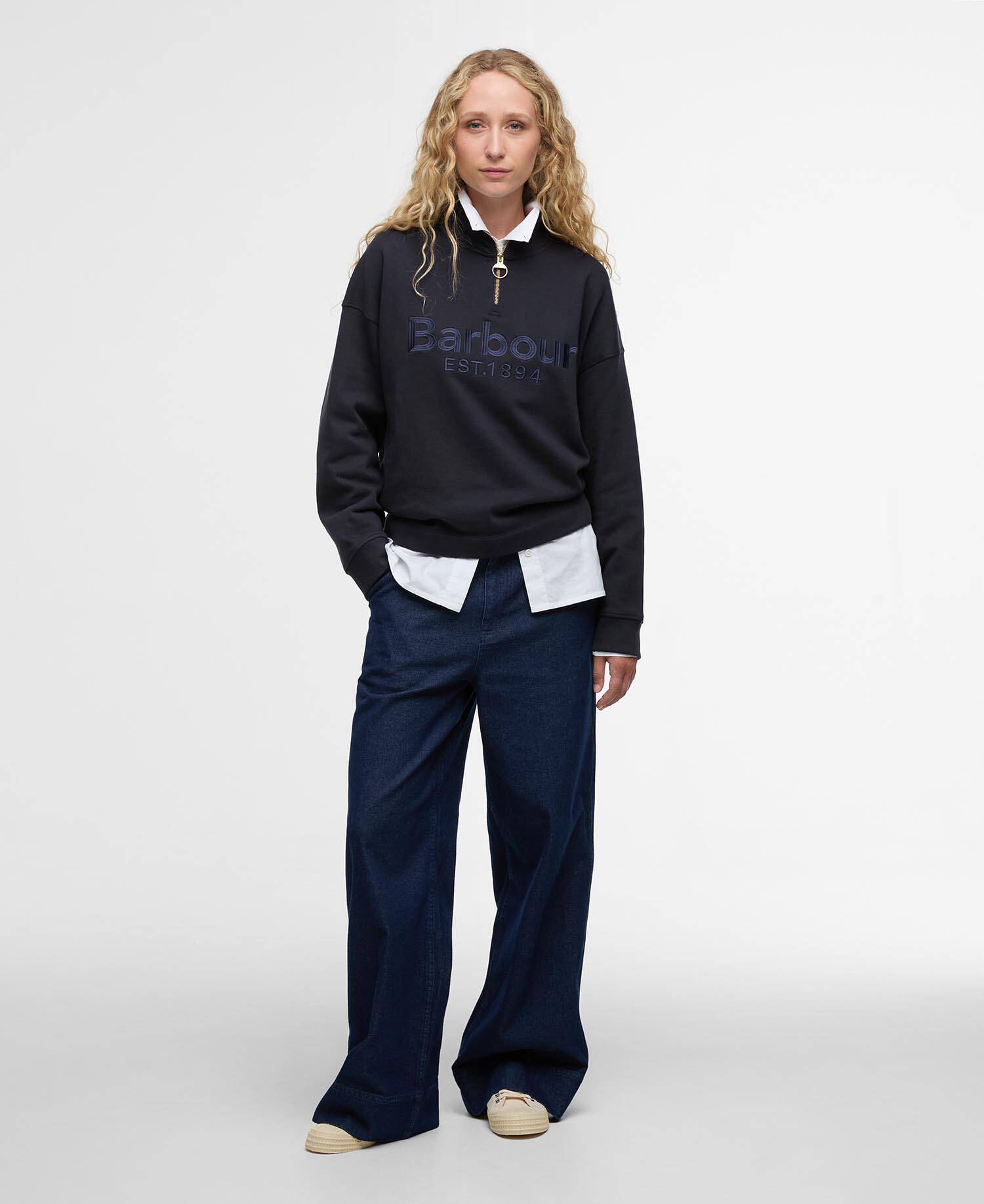 Sara Quarter-Zip Sweatshirt Dark Navy image number 1