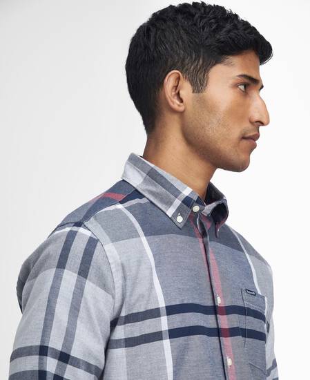 Dunoon Tailored Long-Sleeved Shirt Blue Granite