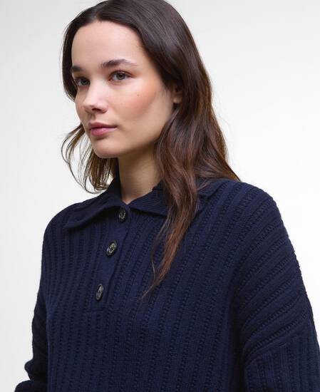 Norham Collared Jumper Navy