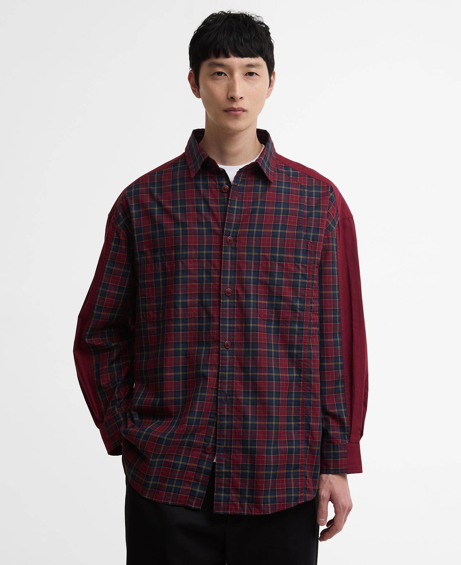 Barbour x Feng Chen Wang Split Pocket Long-Sleeved Tartan Shirt Cardinal Tartan image number 1