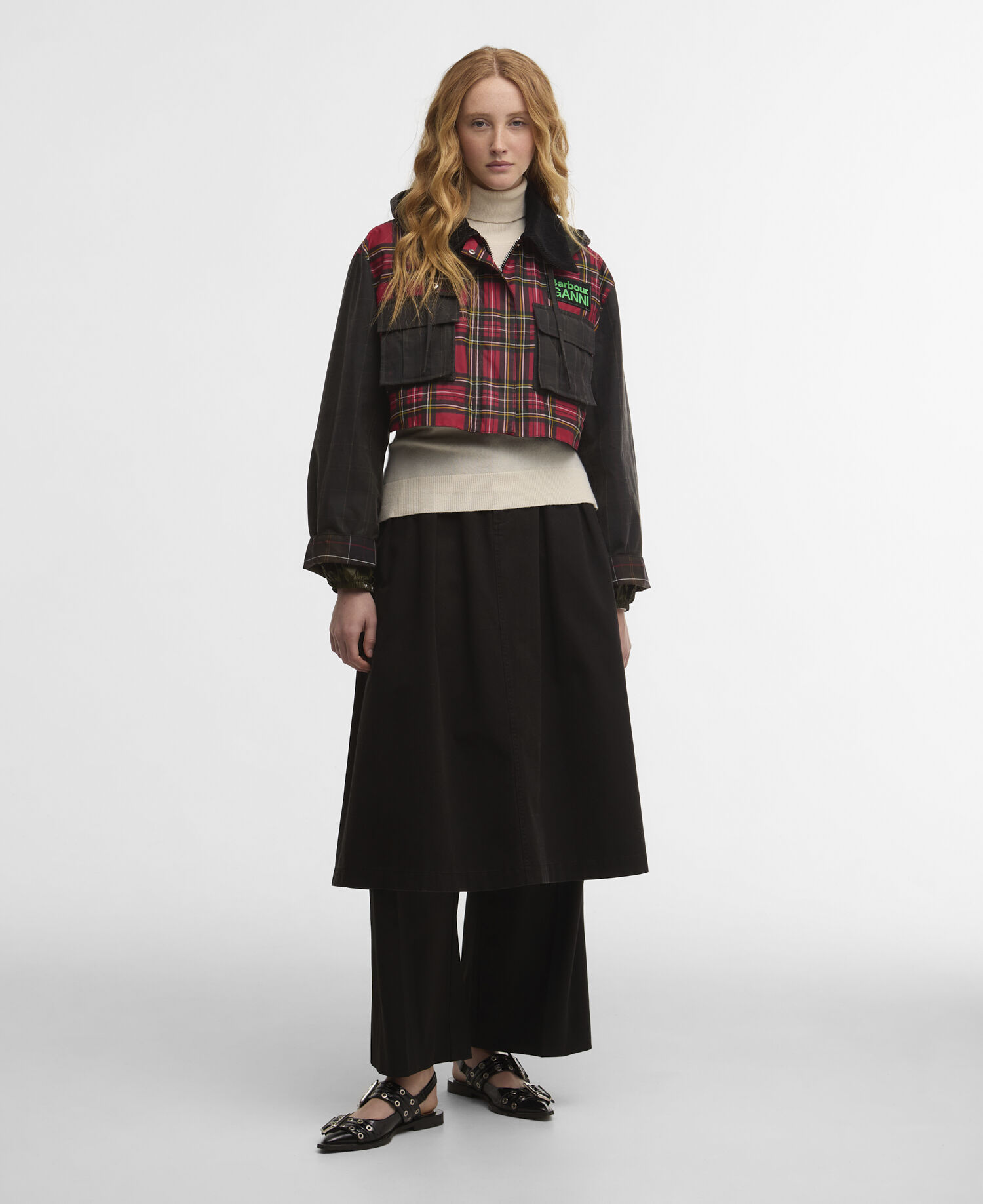 Barbour x GANNI Tartan Peplum Waxed Jacket Classic/Royal Stewart/Charcoal/Classic Tartan