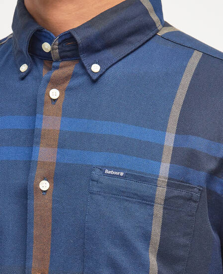 Dunoon Tailored Long-Sleeved Shirt Midnight Tartan