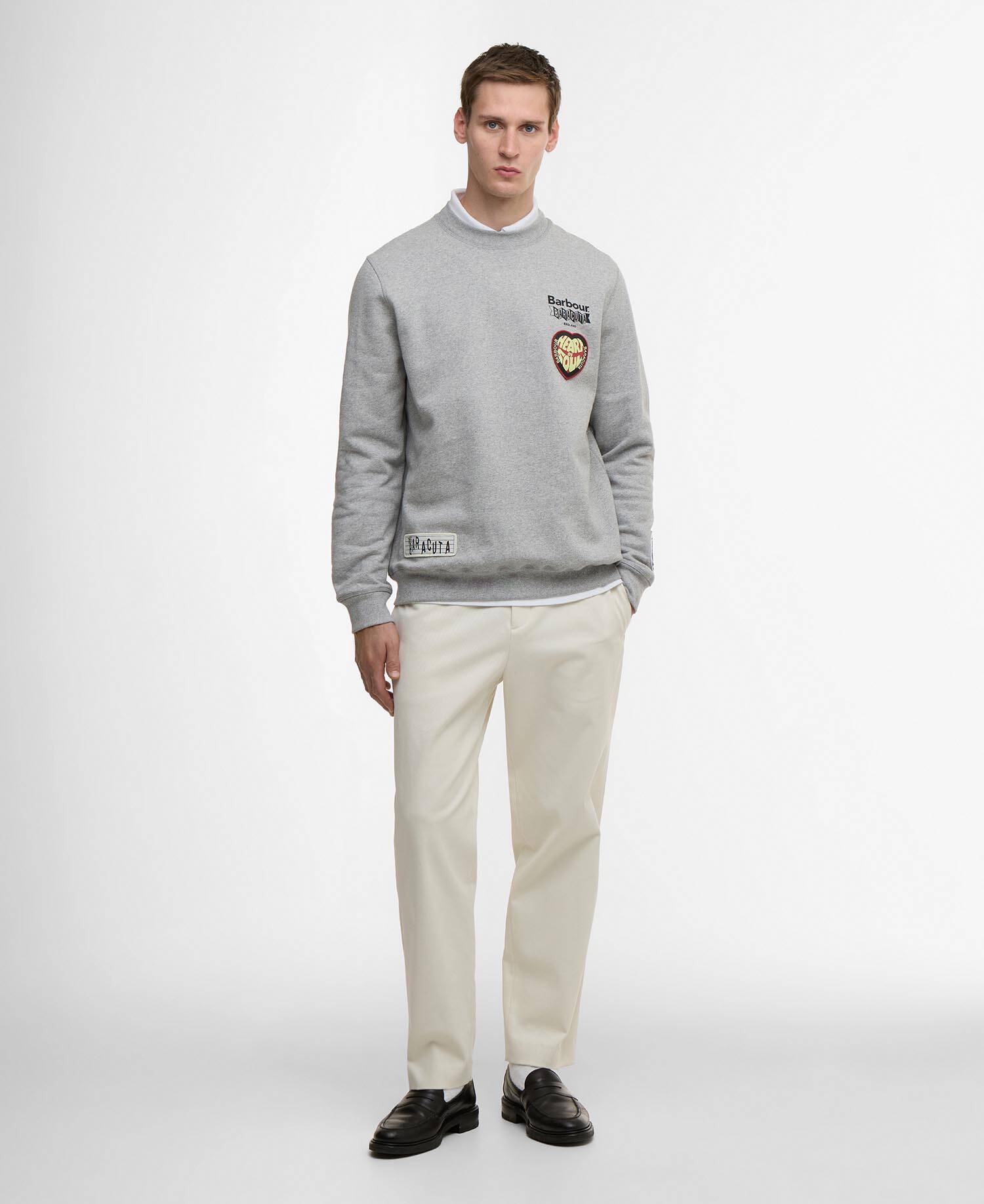 Barbour x Baracuta Northern Sweatshirt Grey Marl image number 1