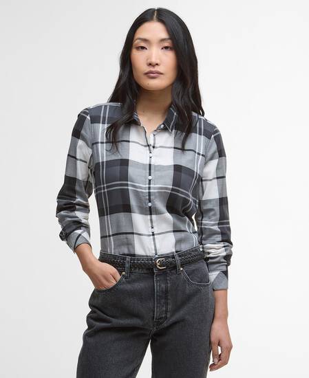 Bredon Regular Long-Sleeved Shirt Charcoal Tartan