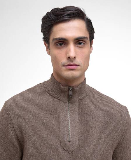 Maglione Crawley con zip corta Brindle