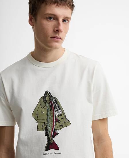 Paul Smith Loves Barbour Fishing Jacket T-Shirt Whisper White