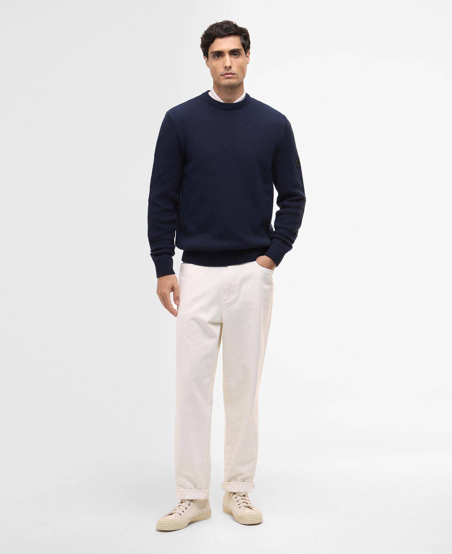 Enfield Crew Neck Jumper Navy image number 1