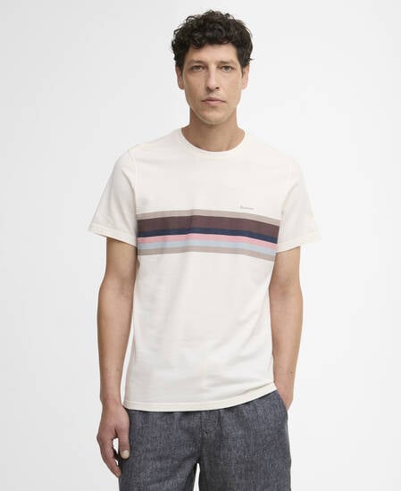 T-shirt Newsham con motivo a righe Whisper White