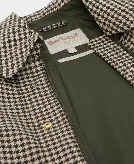 Car Coat Kennedy Check Showerproof Sage Houndstooth/Mist