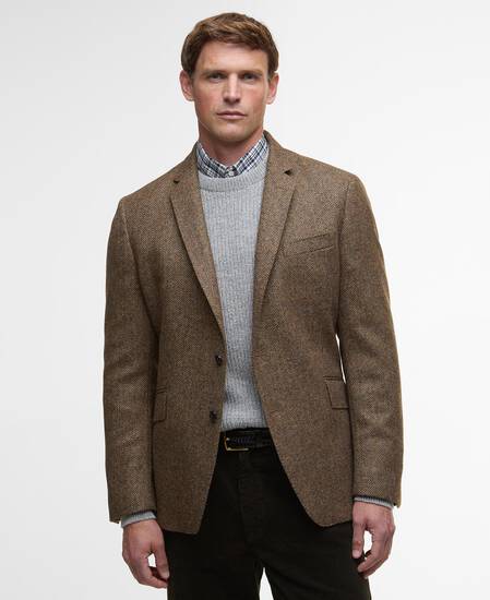 Blazer con motivo a spina di pesce Firth Moons Brown Blazer con motivo a spina di pesce Firth Moons Brown