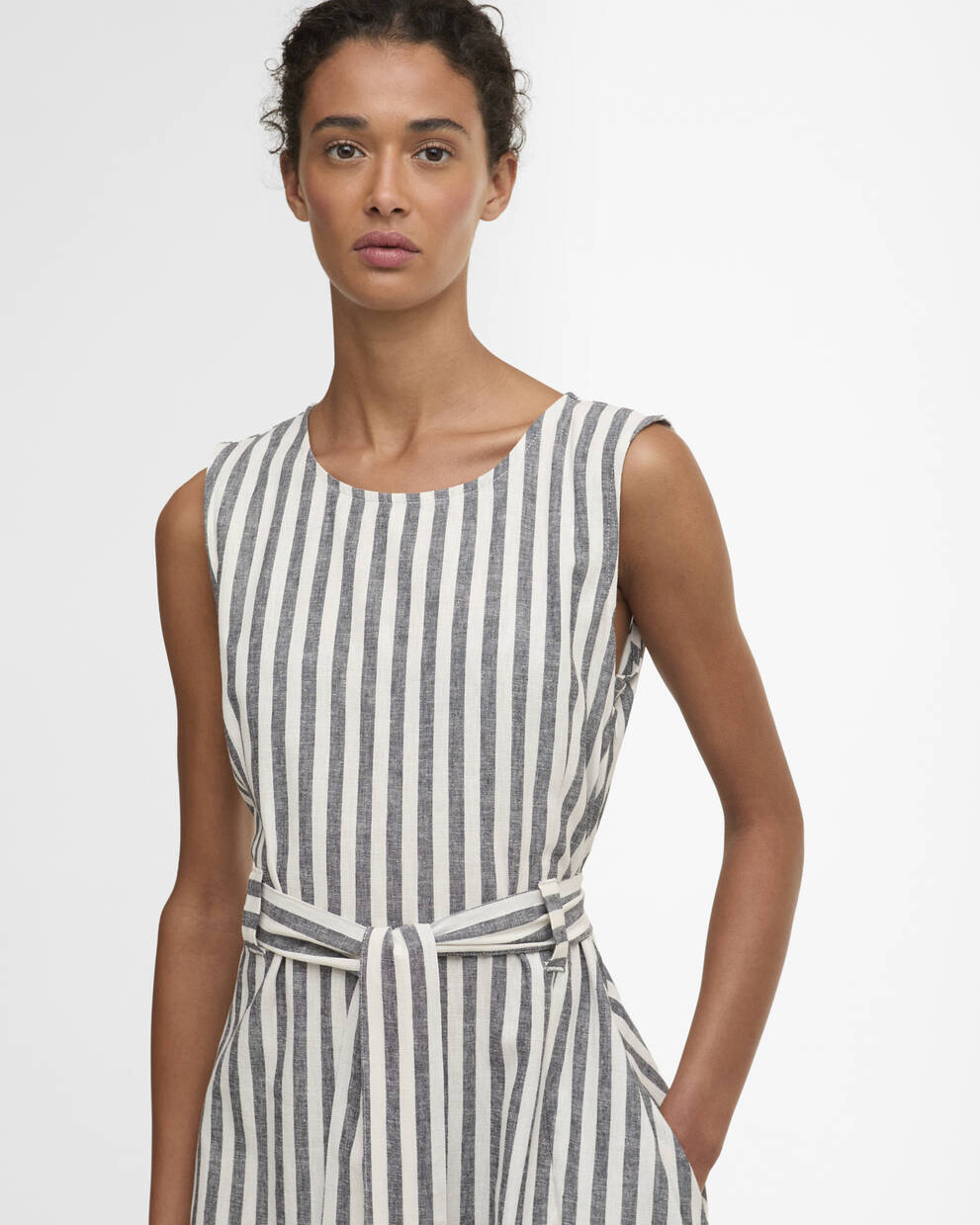 Inez Striped Midi Dress