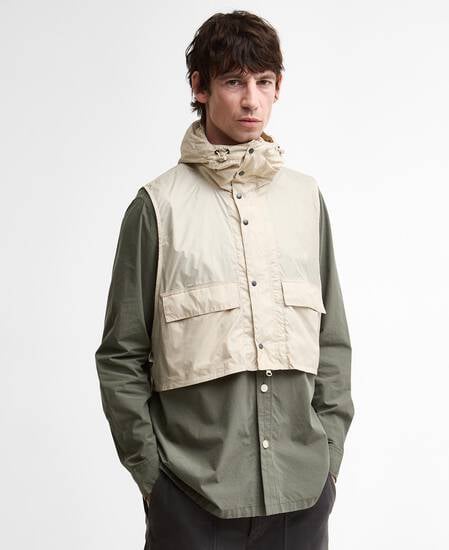 Barbour x Kaptain Sunshine Transport Smock Casual Jacket Light Olive