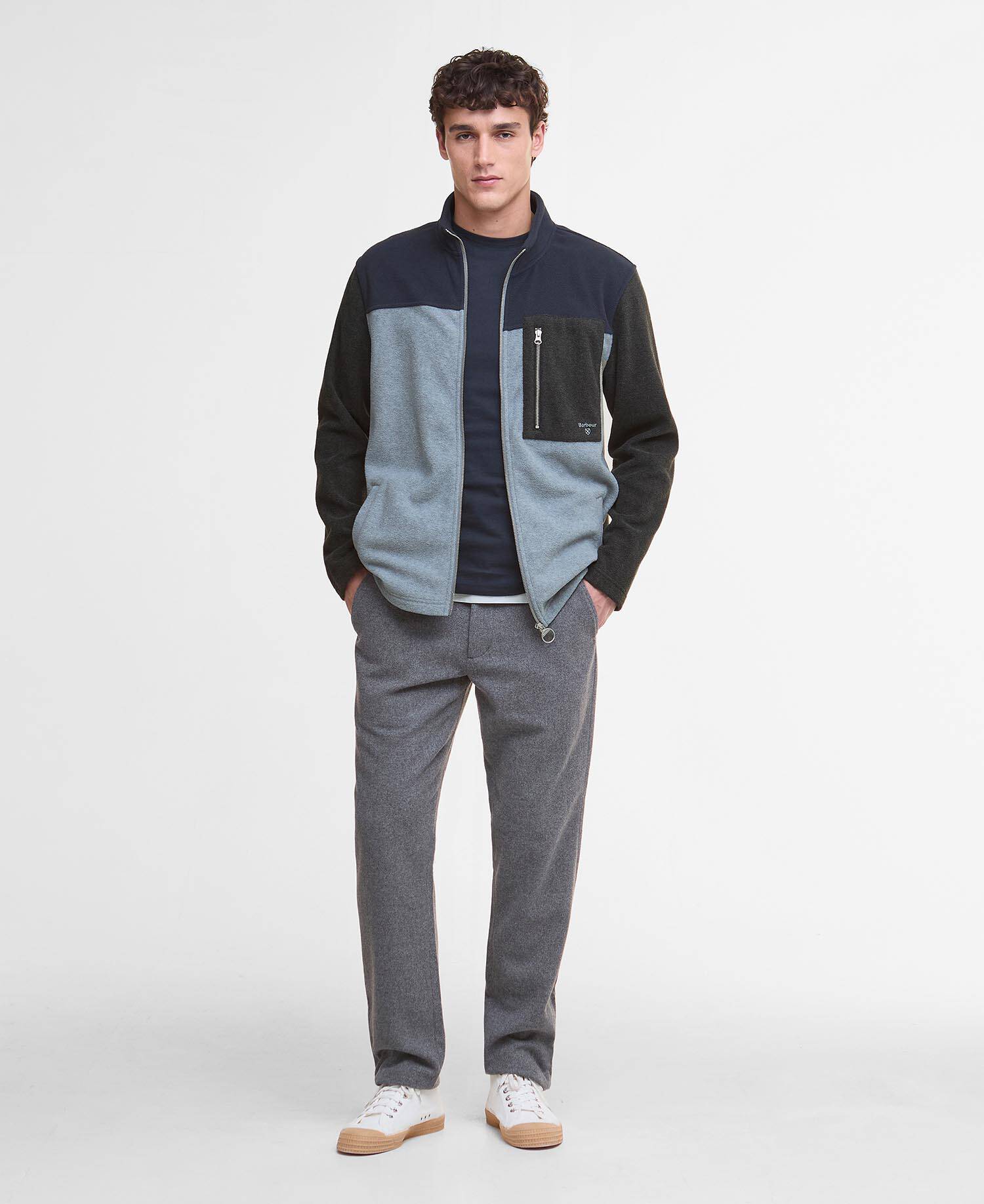 Giacca in pile color-block image number 1