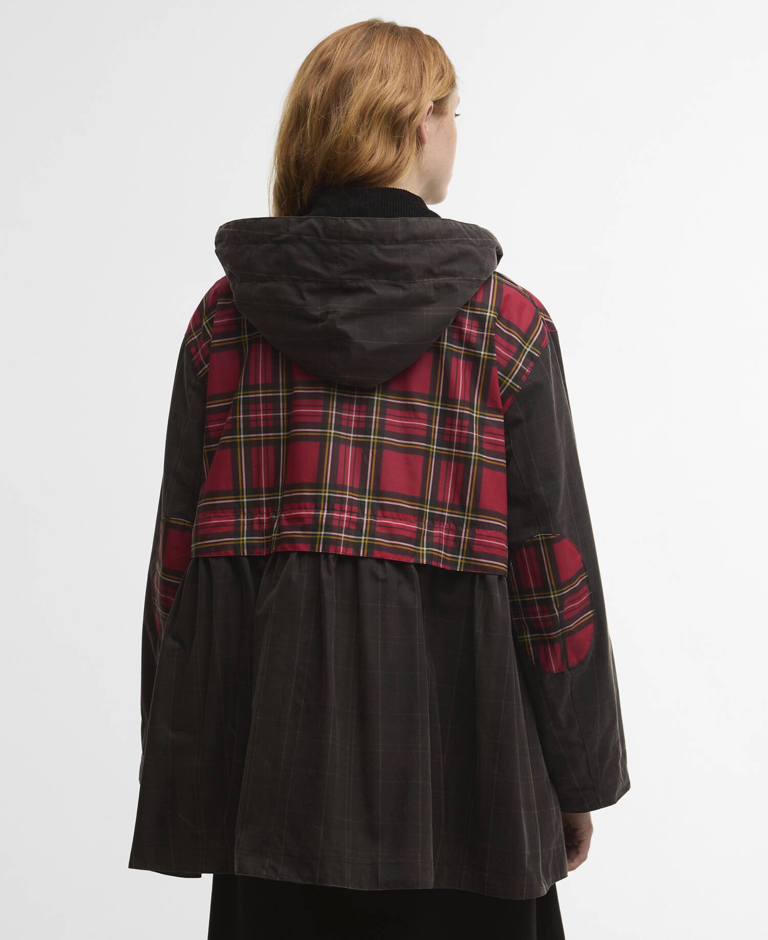 Barbour x GANNI Tartan Peplum Waxed Jacket image number 2