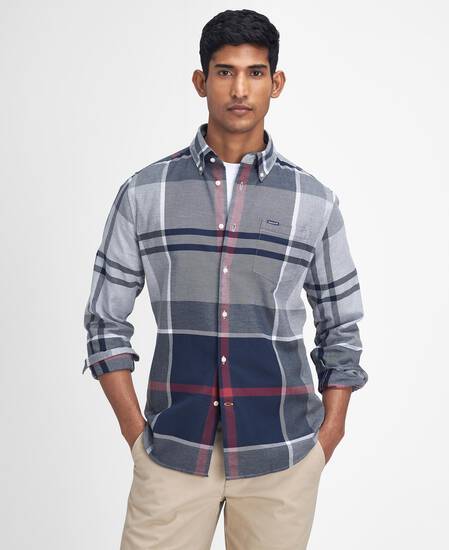 Dunoon Tailored Long-Sleeved Shirt Blue Granite