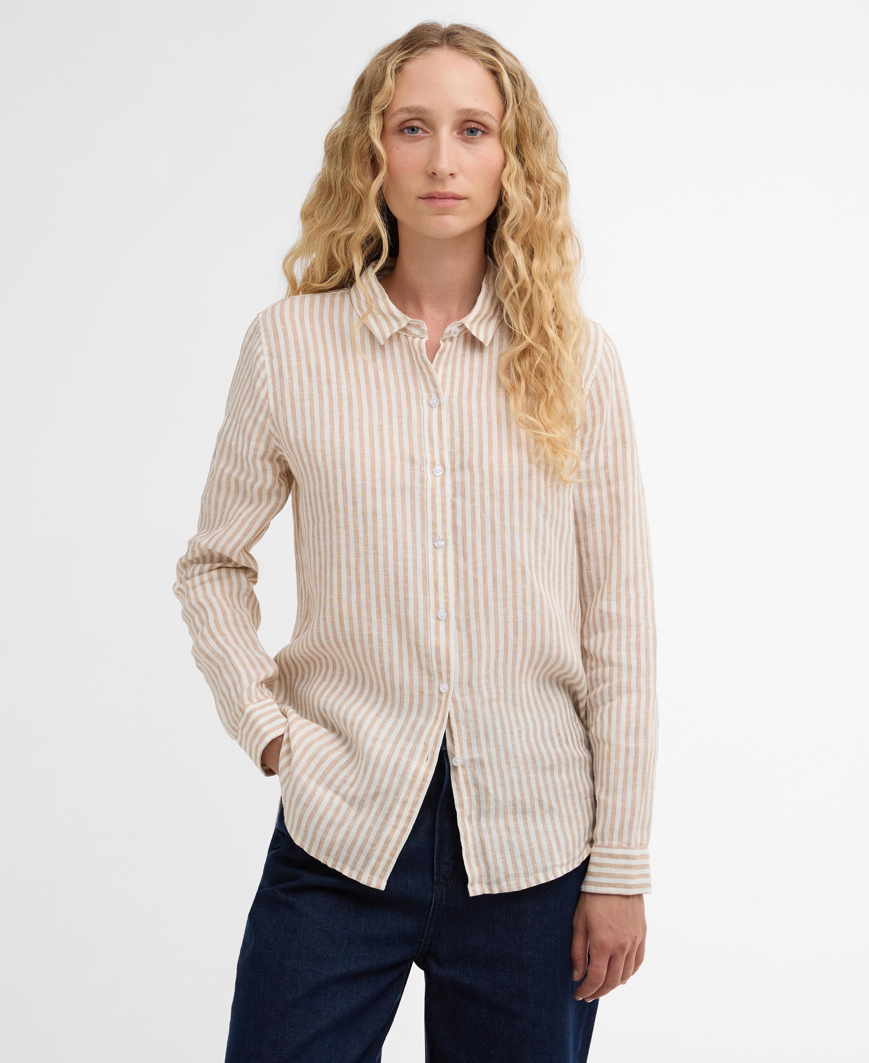 Bluse Marine Long-Sleeved Relaxed Pink Stripe