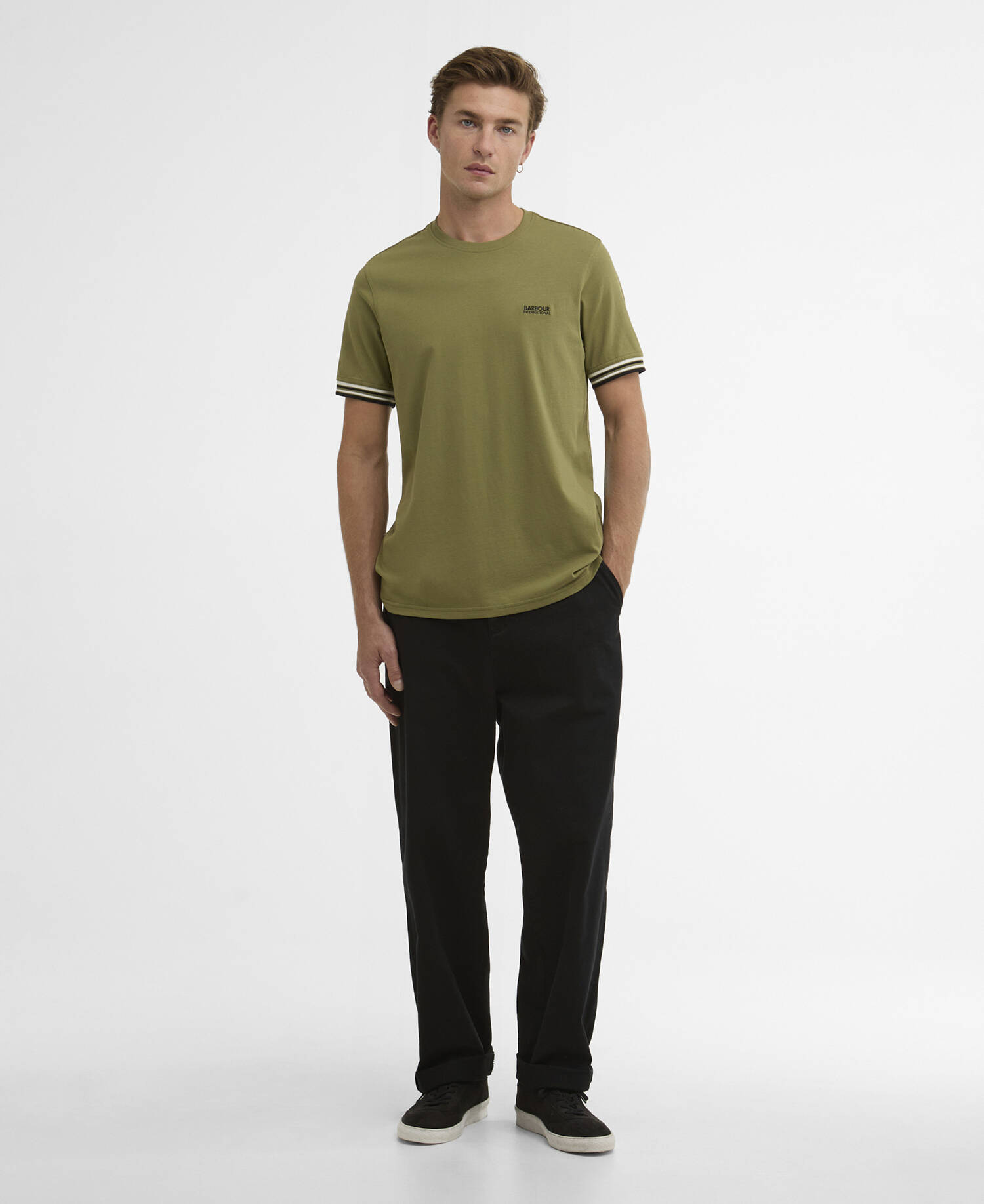 Burnwood Tipped Cuff T-Shirt Burnt Olive image number 1
