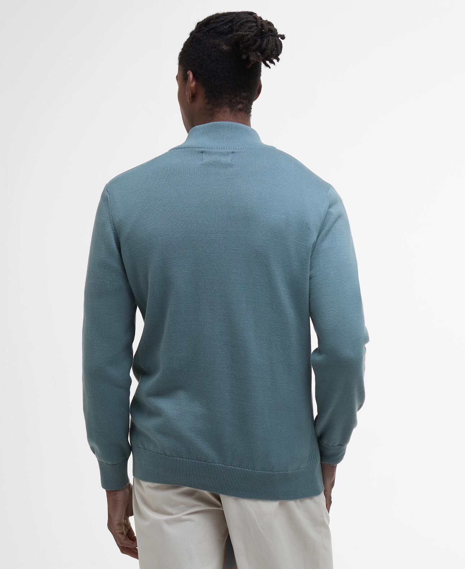 Cotton Quarter-Zip Jumper Vintage Teal
