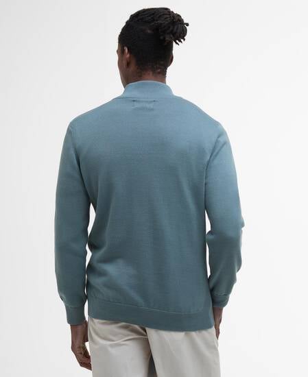 Cotton Quarter-Zip Jumper Vintage Teal