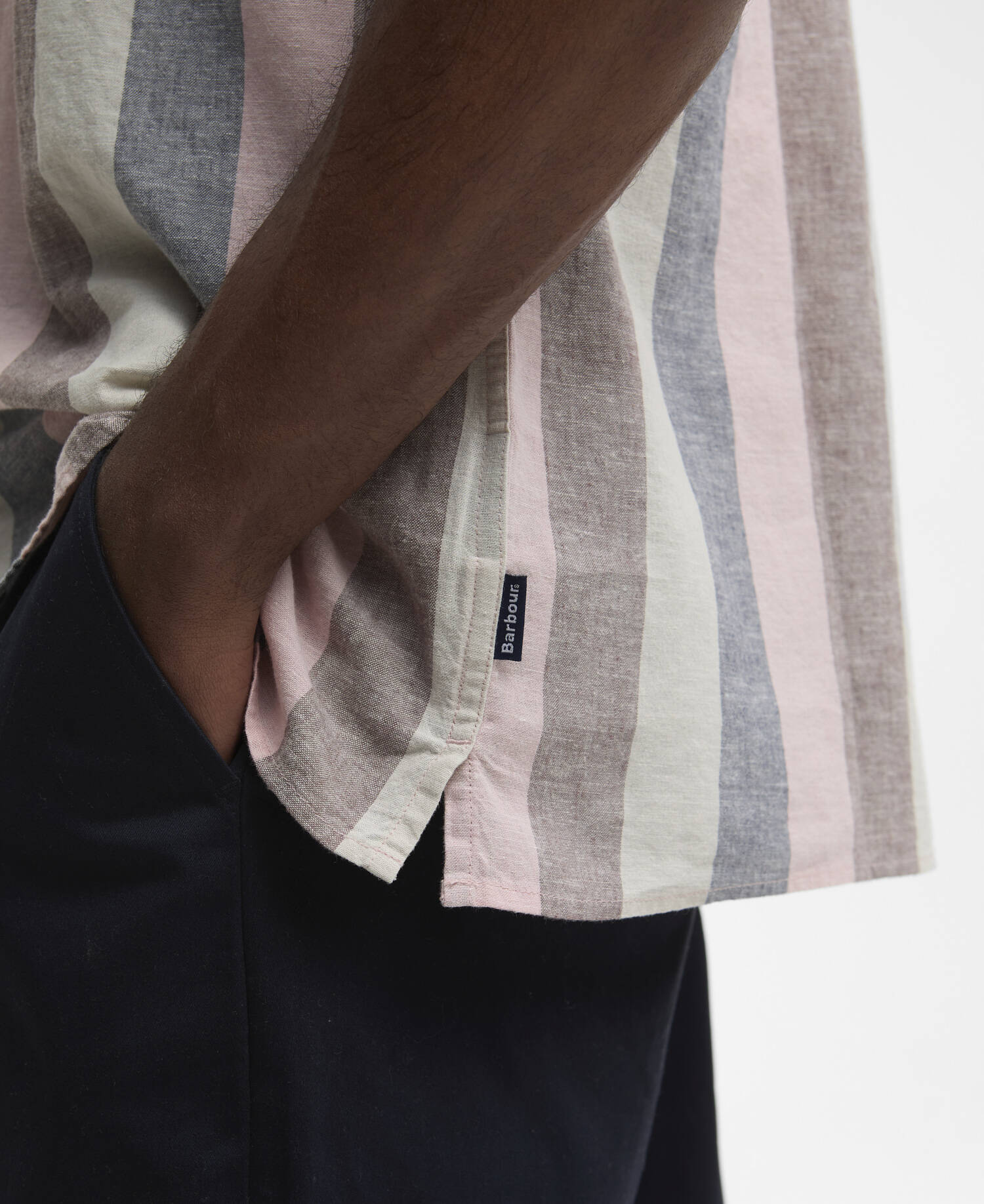 Portwell Striped Regular Short-Sleeved Shirt Pink image number 4