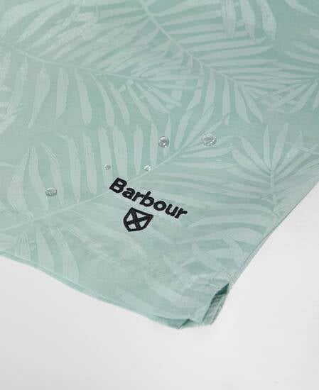 Water Reactive Leaf Print Swim Shorts Mint Blue