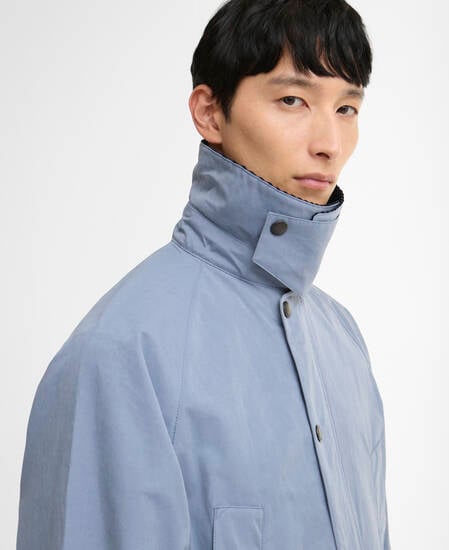 Peached Oversized Bedale Casual Jacket Washed Blue