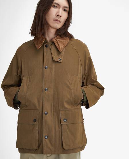 Peached Oversized Bedale Casual Jacket Dark Sand