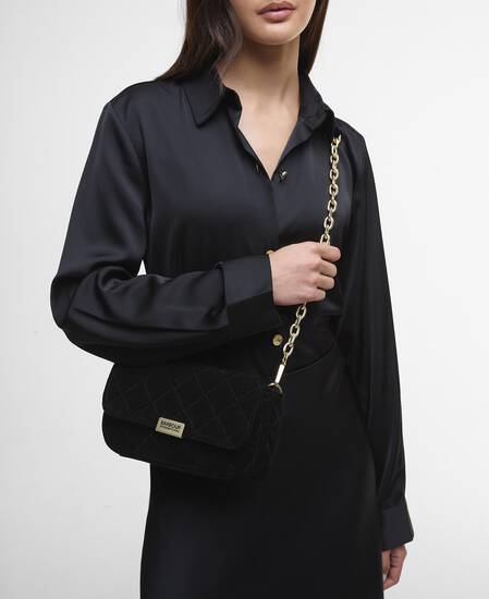 Mini borsa a tracolla trapuntata Soho Velvet Black