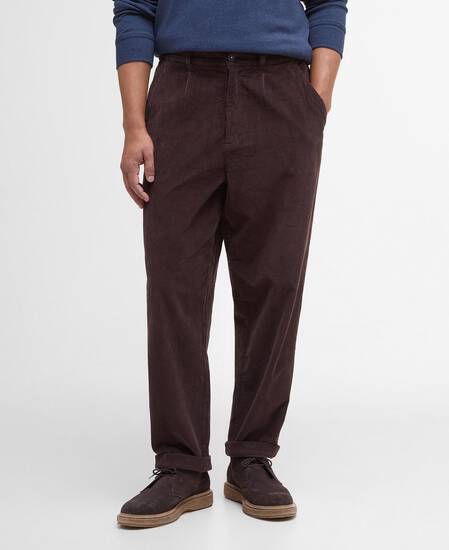 Stretch Cord Relaxed Trousers Dark Oak
