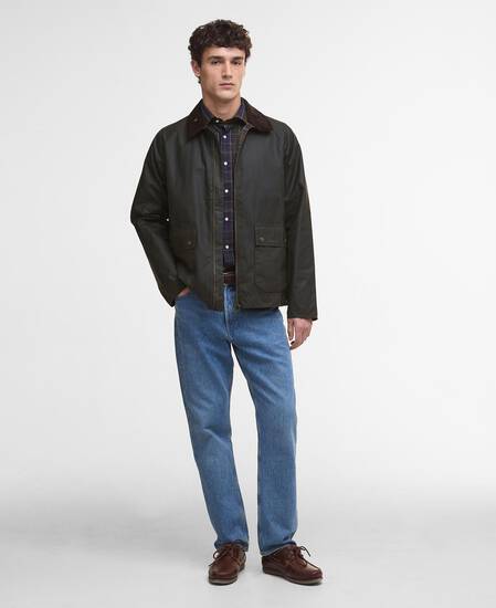 Bedale Short Waxed Jacket Olive