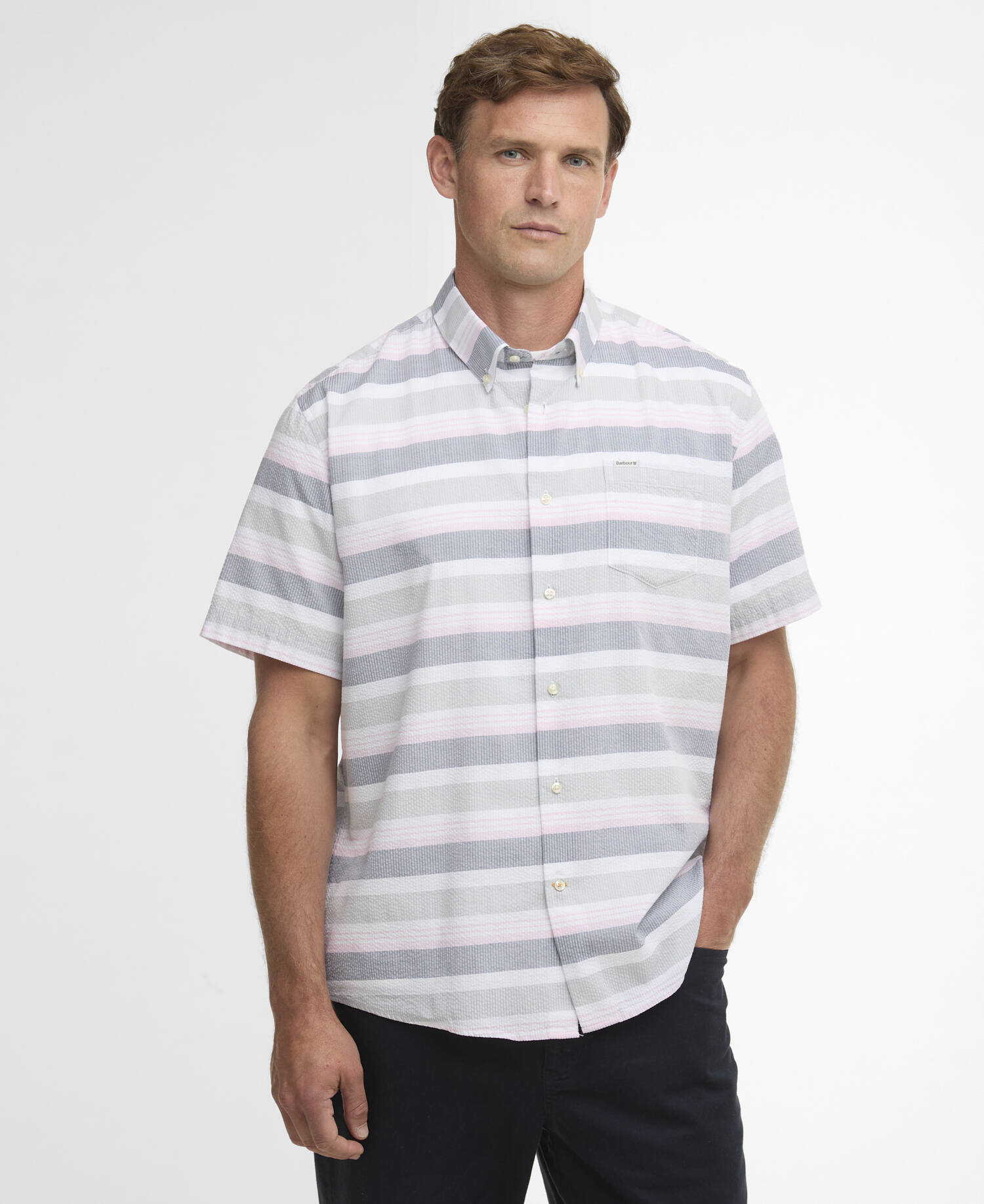 Chathill Striped Regular Short-Sleeved Shirt White image number 0
