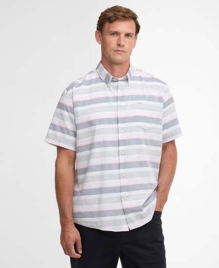 Chathill Striped Regular Short-Sleeved Shirt White
