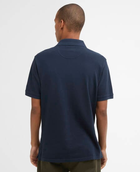 Washed Tartan Tailored Pique Polo Washed Navy