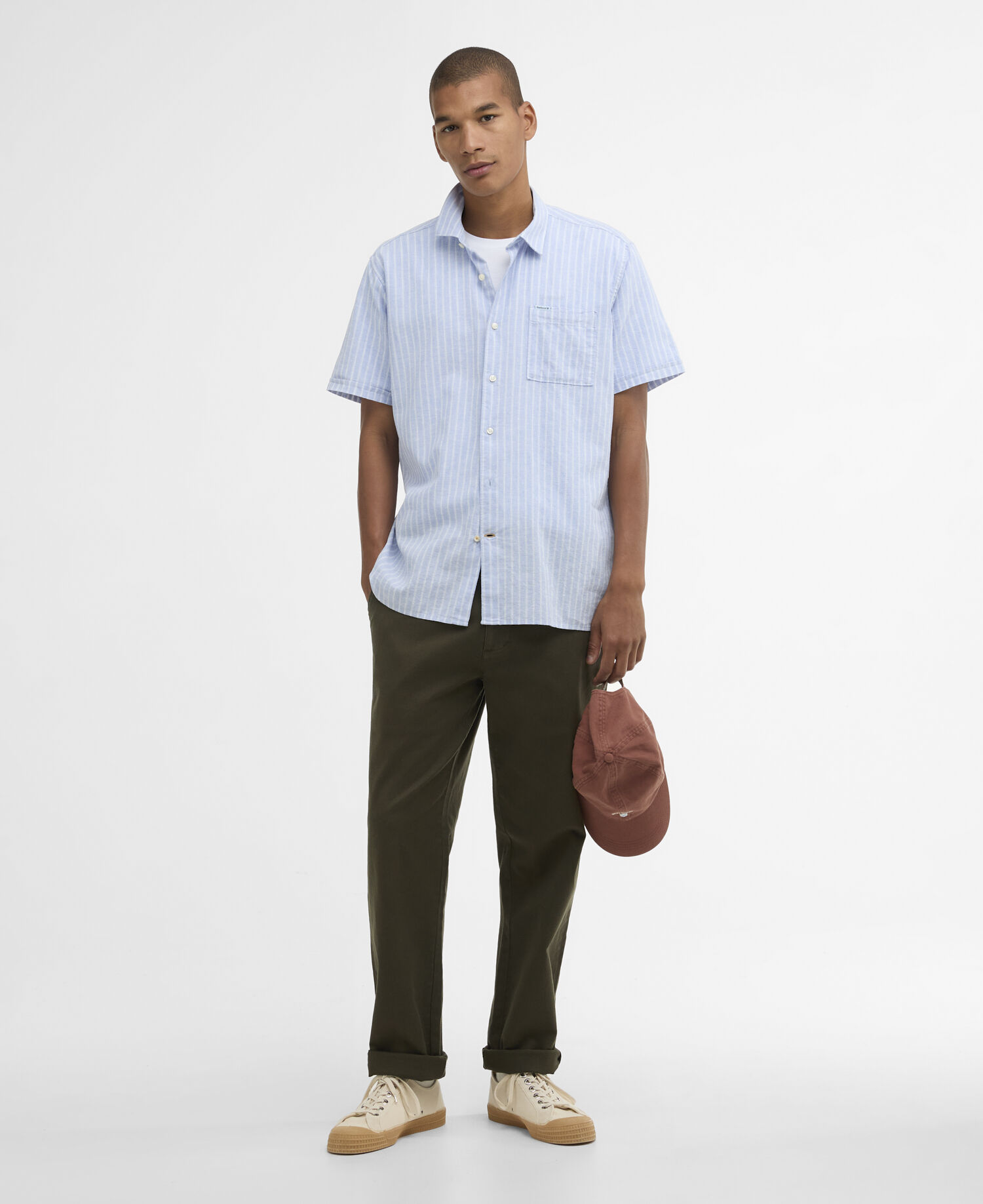 Camicia Nelson a maniche corte con motivo a righe Blue