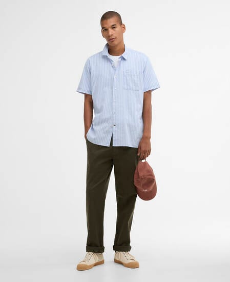 Nelson Striped Short-Sleeved Shirt Blue