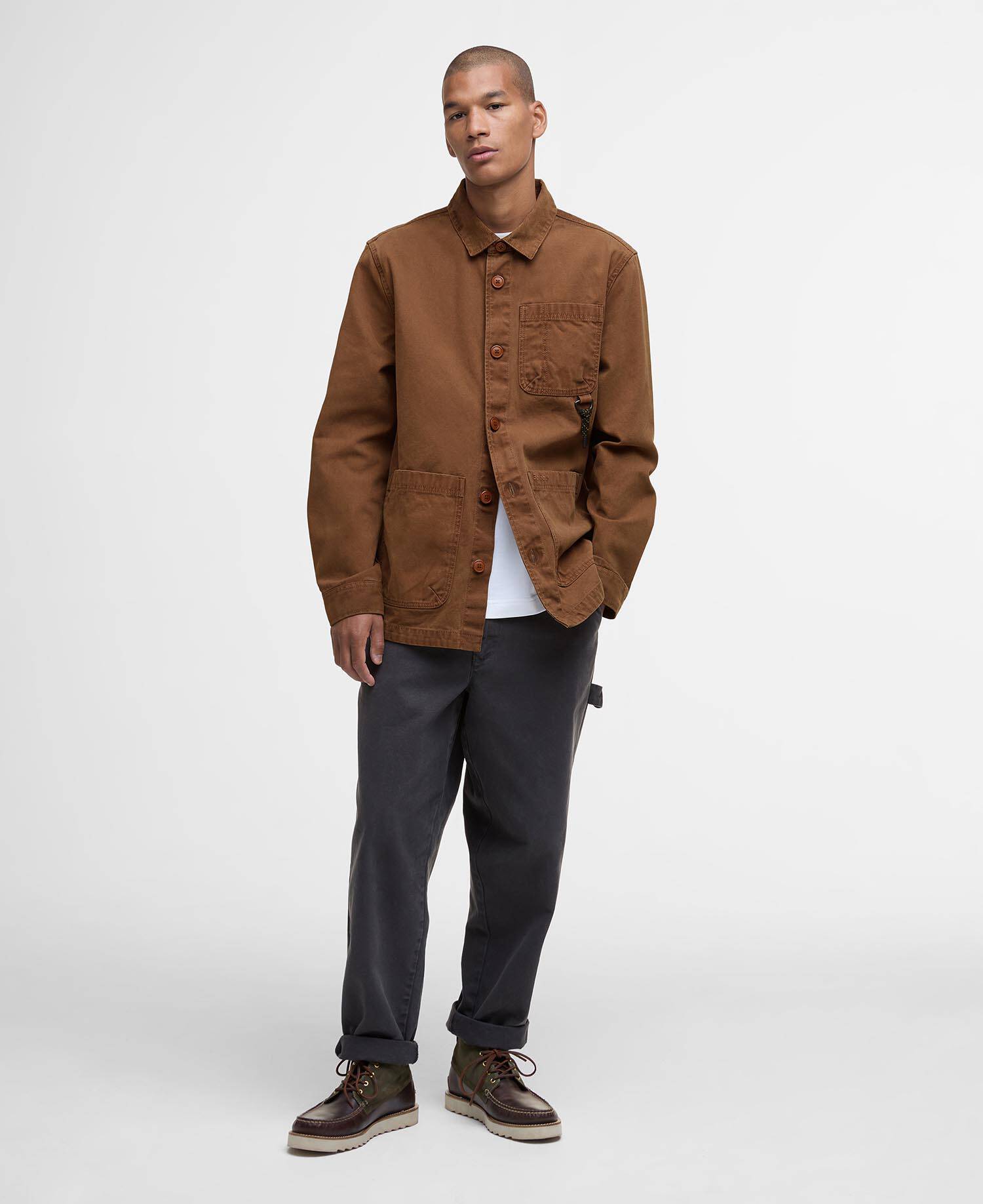 Bowland Garment Dyed Overshirt Umber image number 1