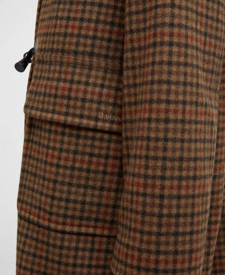 Dufflecoat Melody Check Wool Brown/Orange Check/Hessian Tartan