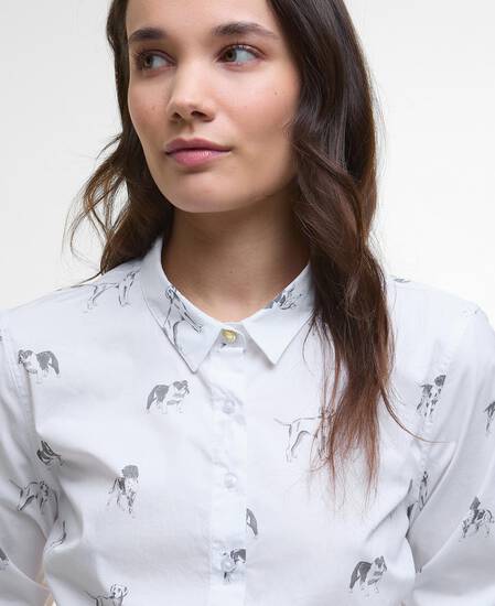 Camicia Brambles a maniche lunghe dalla vestibilità leggermente aderente Dog Print