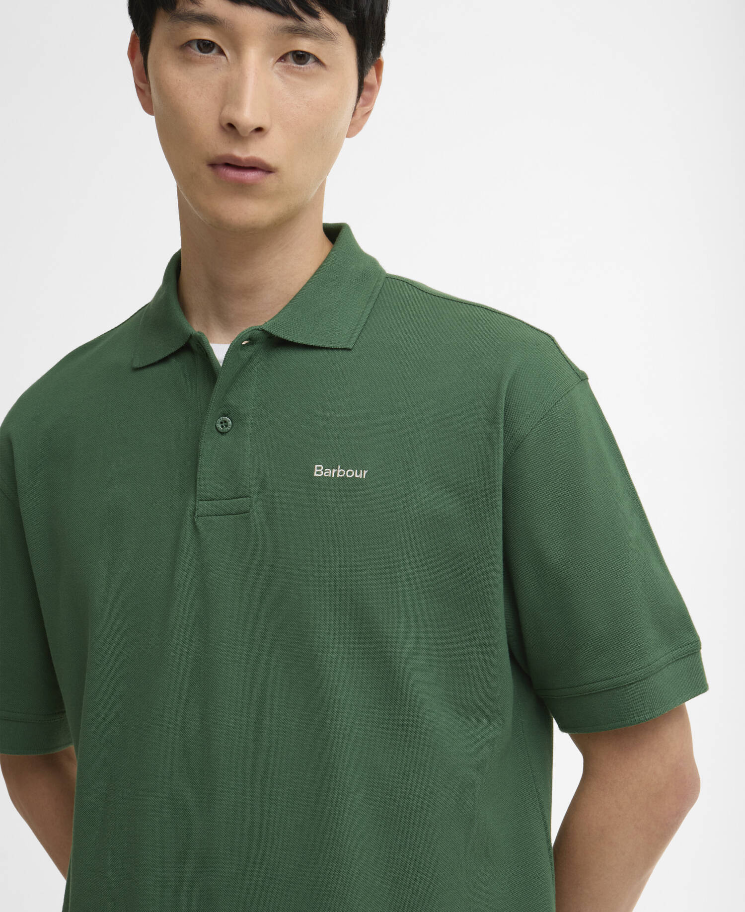 Hexham Oversized Polo Shirt Racing Green image number 3