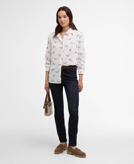 Safari Relaxed Long-Sleeved Shirt Pheasant Print