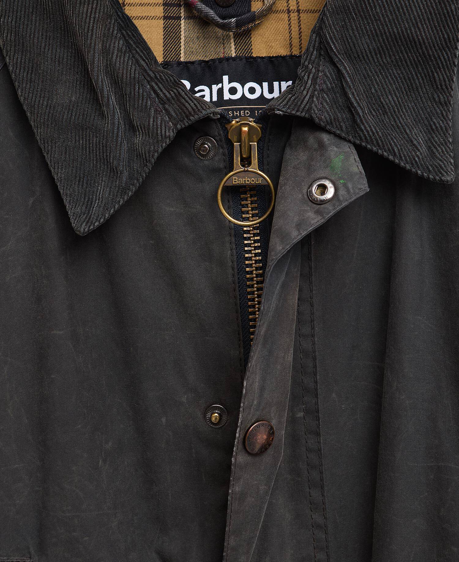 Barbour Re-Loved Ashby Waxed JacketM - Size M Navy image number 3