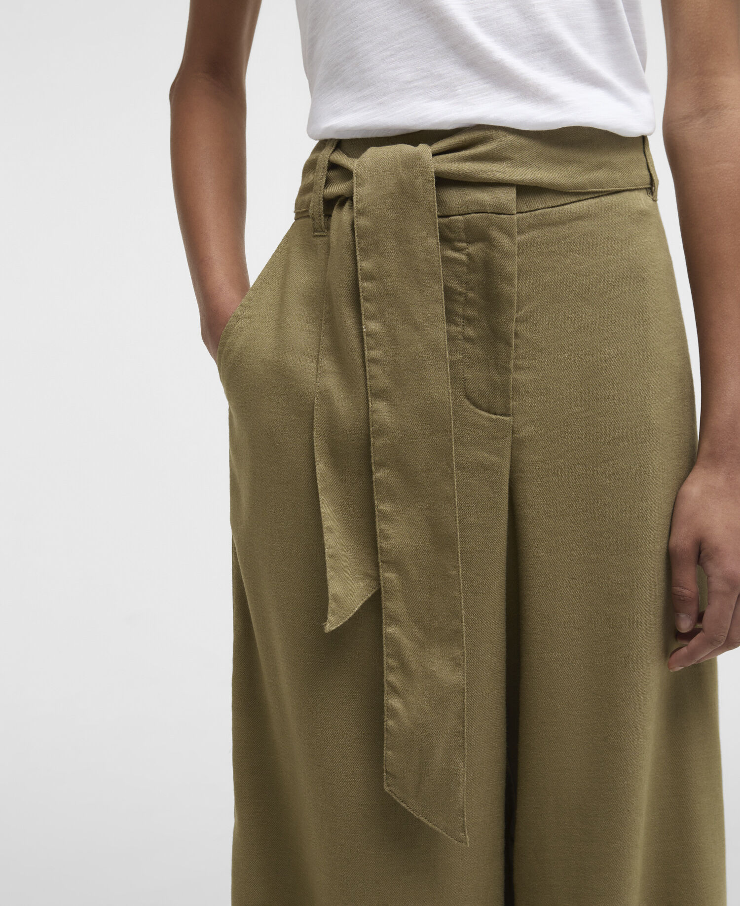 Gabby Wide-Leg Trousers Bleached Olive
