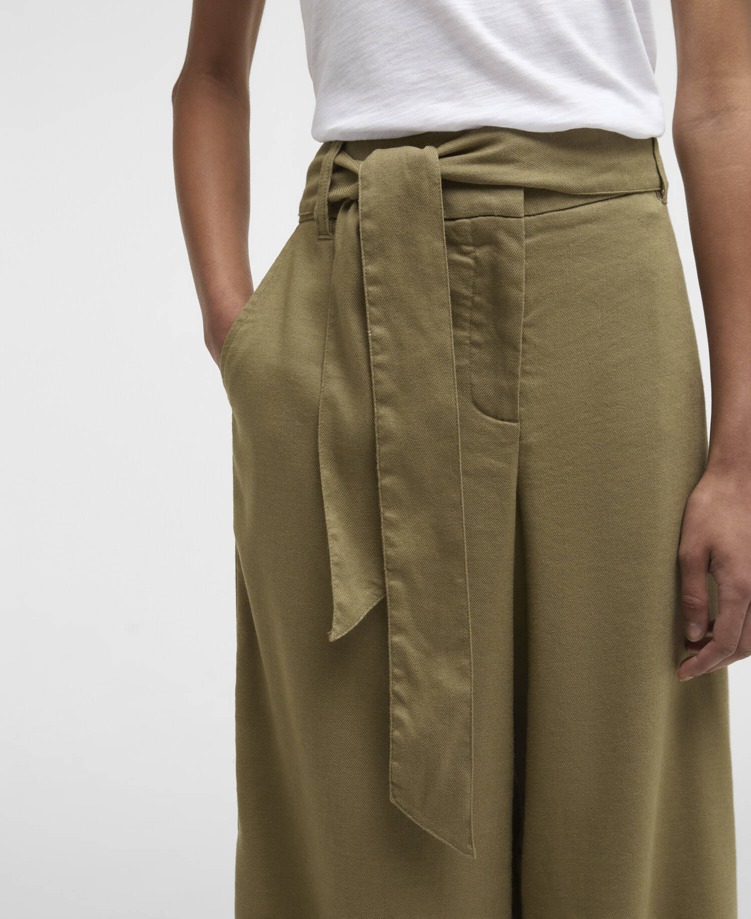 Gabby Wide-Leg Trousers Bleached Olive image number 4