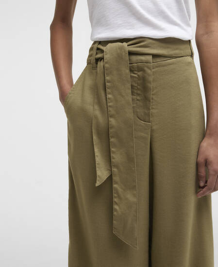 Gabby Wide-Leg Trousers Bleached Olive