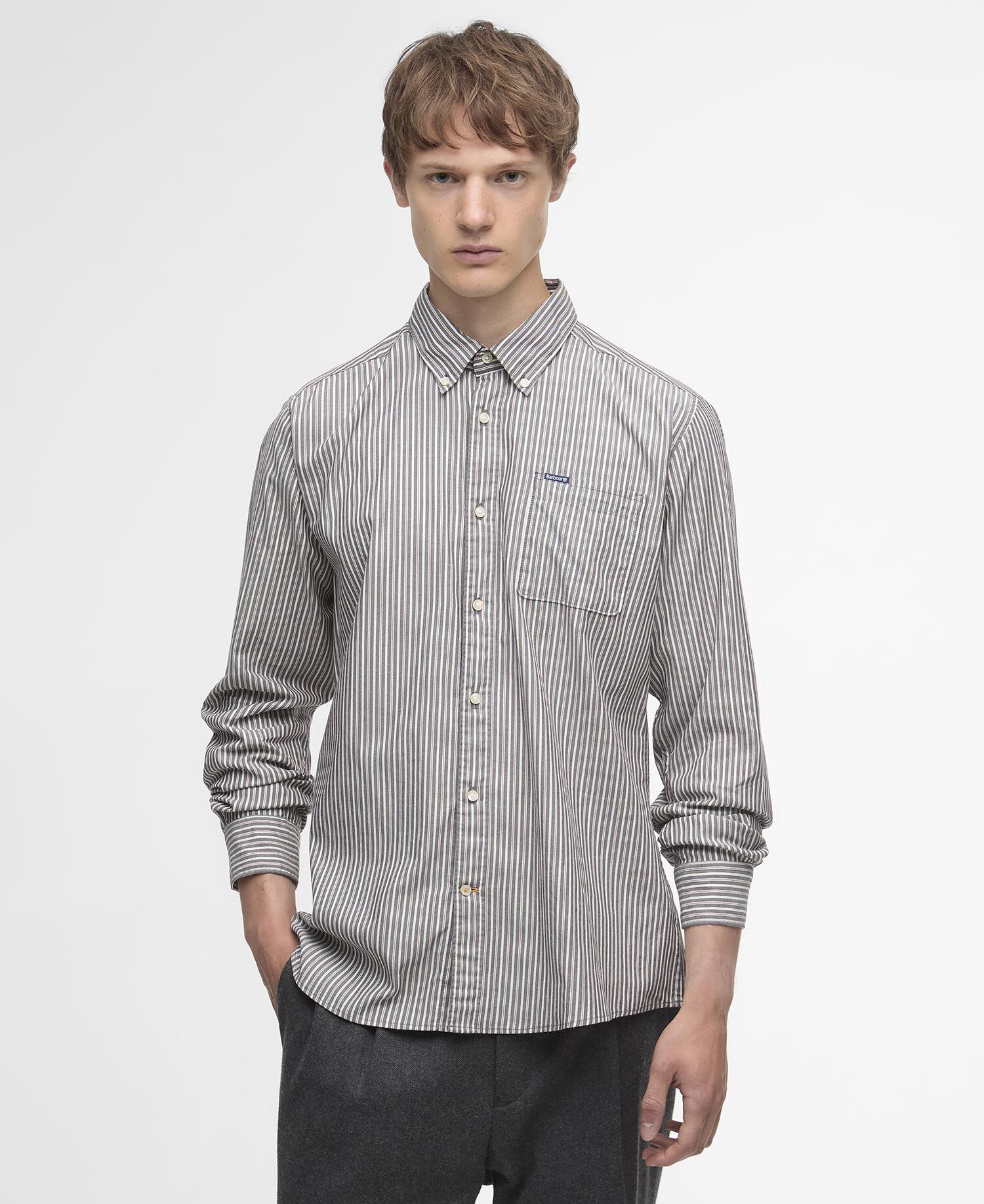 Longfield Striped Tailored Shirt Whisper White