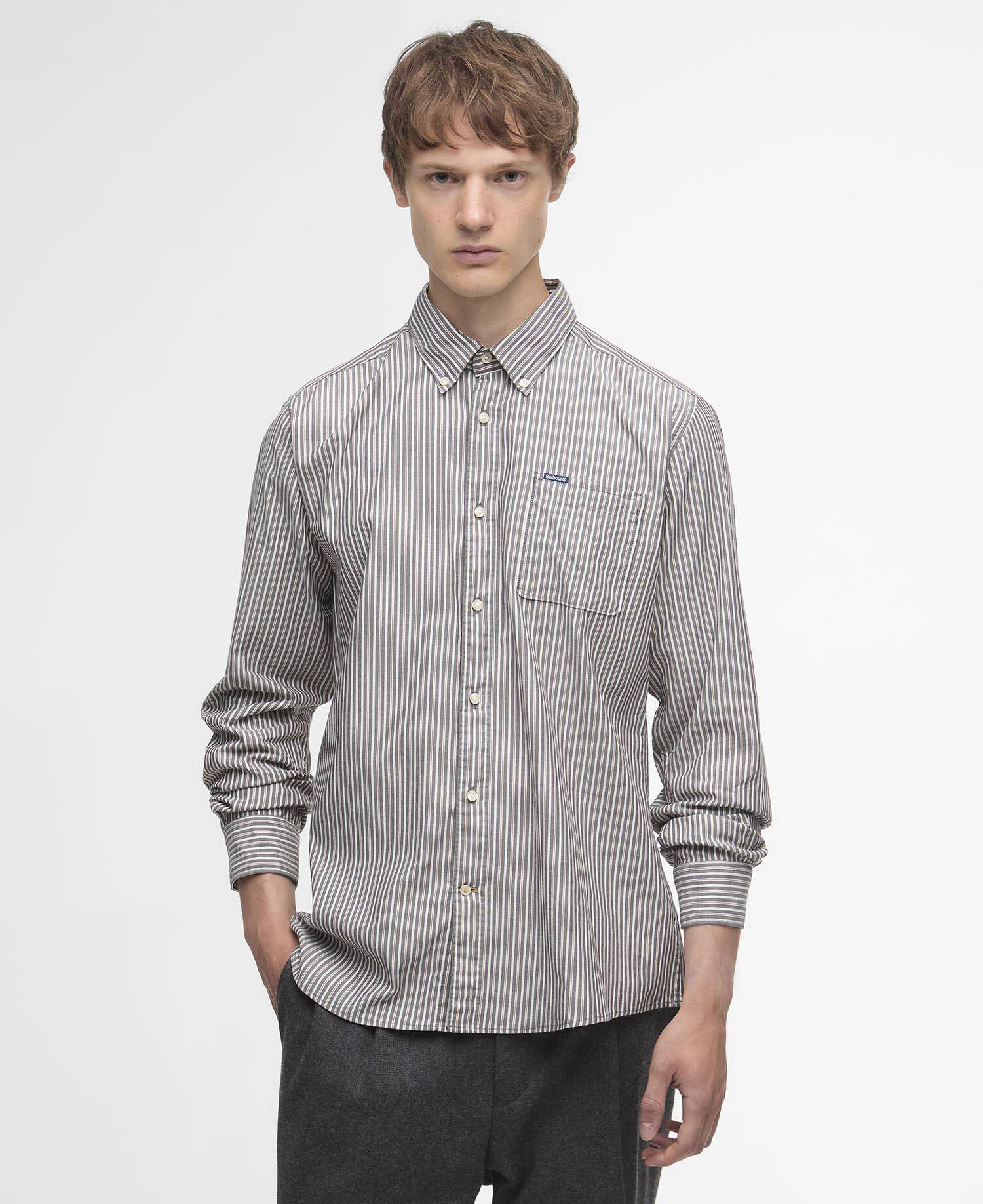 Longfield Striped Tailored Shirt Whisper White image number 0