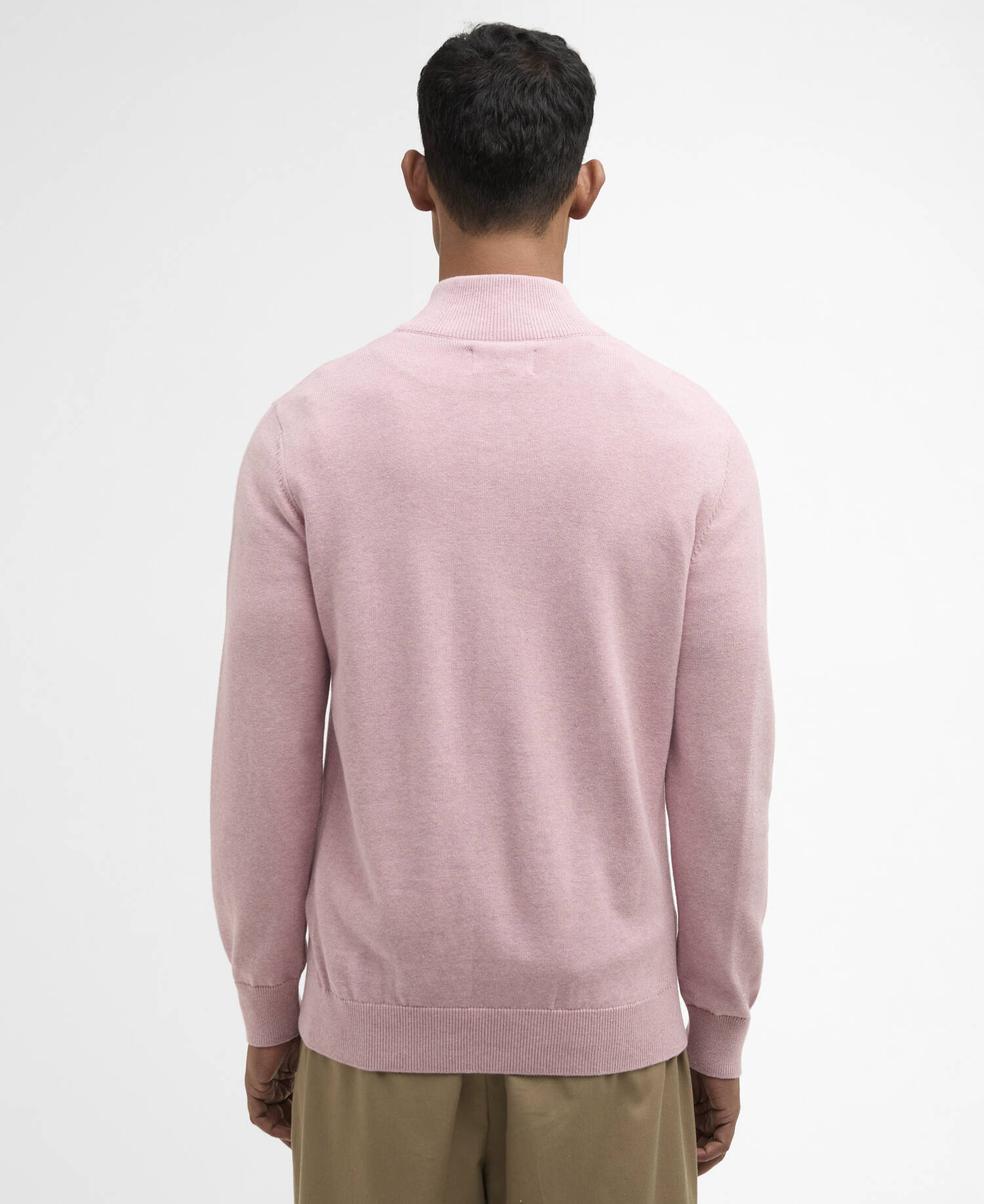 Cotton Quarter-Zip Jumper Pink image number 2